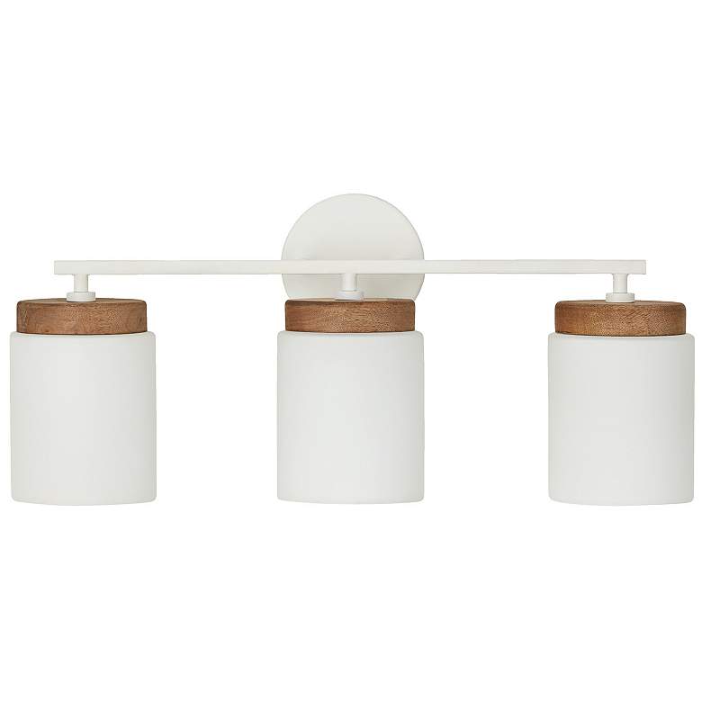 Image 6 Liam 23 1/2" Wide Light Wood and White 3-Light Bath Light more views