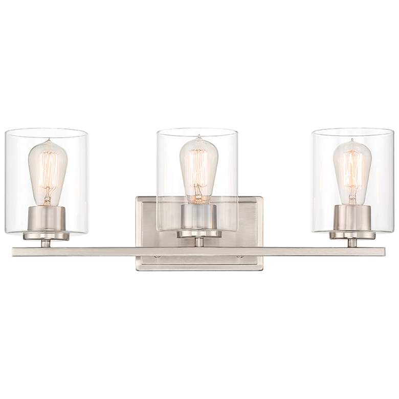 Image 2 Liam 23" Wide Satin Platinum Metal 3-Light Bath Light