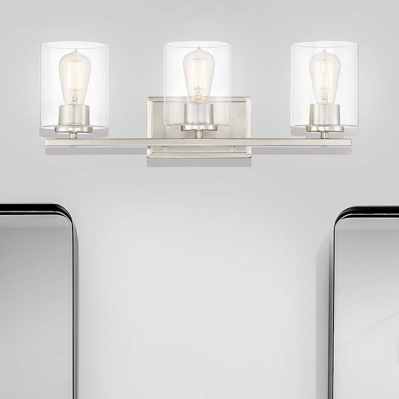 Image 1 Liam 23" Wide Satin Platinum Metal 3-Light Bath Light