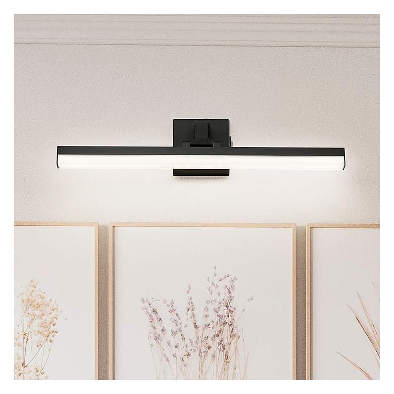 Image 1 Liam 25" Wide Matte Black LED Vanity Bath Light