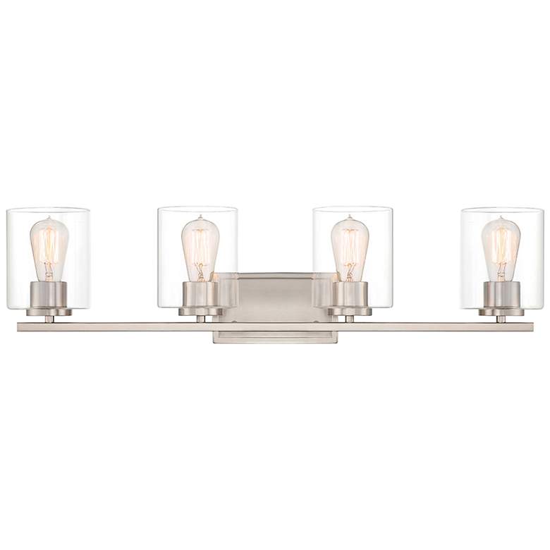 Image 1 Liam 32" Wide Satin Platinum Metal 4-Light Bath Light