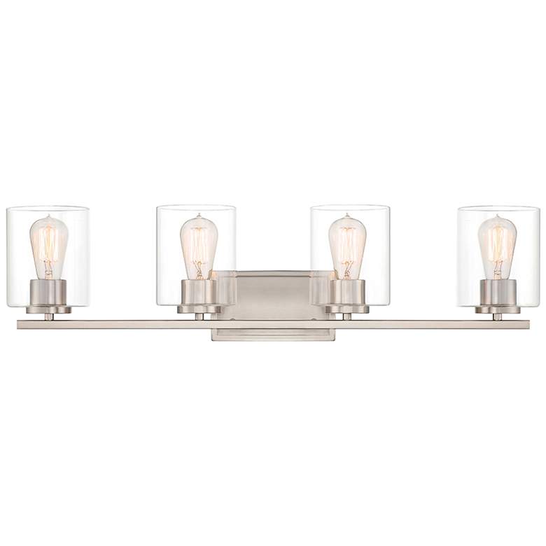 Image 1 Liam 32 inch Wide Satin Platinum Metal 4-Light Bath Light