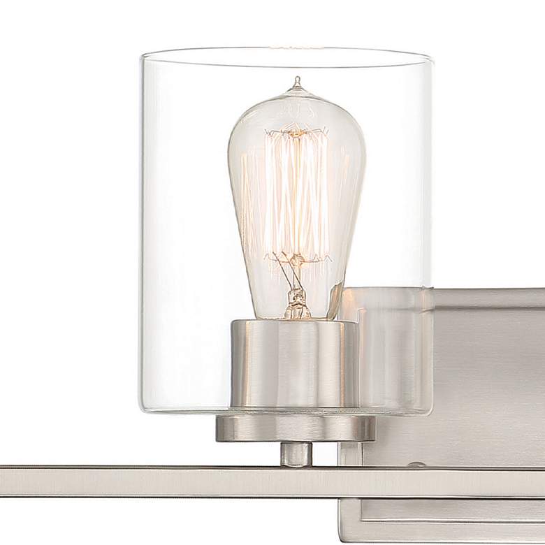 Image 2 Liam 32" Wide Satin Platinum Metal 4-Light Bath Light more views