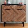 1_Liam 35" Wide Black and Brown Wood 2-Drawer 2-Door Sideboard