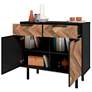 6_Liam 35" Wide Black and Brown Wood 2-Drawer 2-Door Sideboard more views