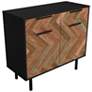 7_Liam 35" Wide Black and Brown Wood 2-Drawer 2-Door Sideboard more views