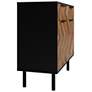 Liam 35" Wide Black and Brown Wood 2-Drawer 2-Door Sideboard