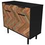 Liam 35" Wide Black and Brown Wood 2-Drawer 2-Door Sideboard