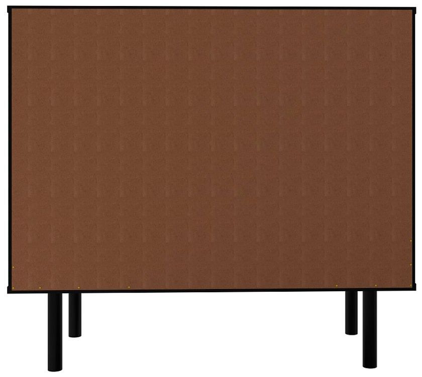 Liam 35" Wide Black and Brown Wood 2-Drawer 2-Door Sideboard
