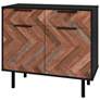 Liam 35" Wide Black and Brown Wood 2-Drawer 2-Door Sideboard