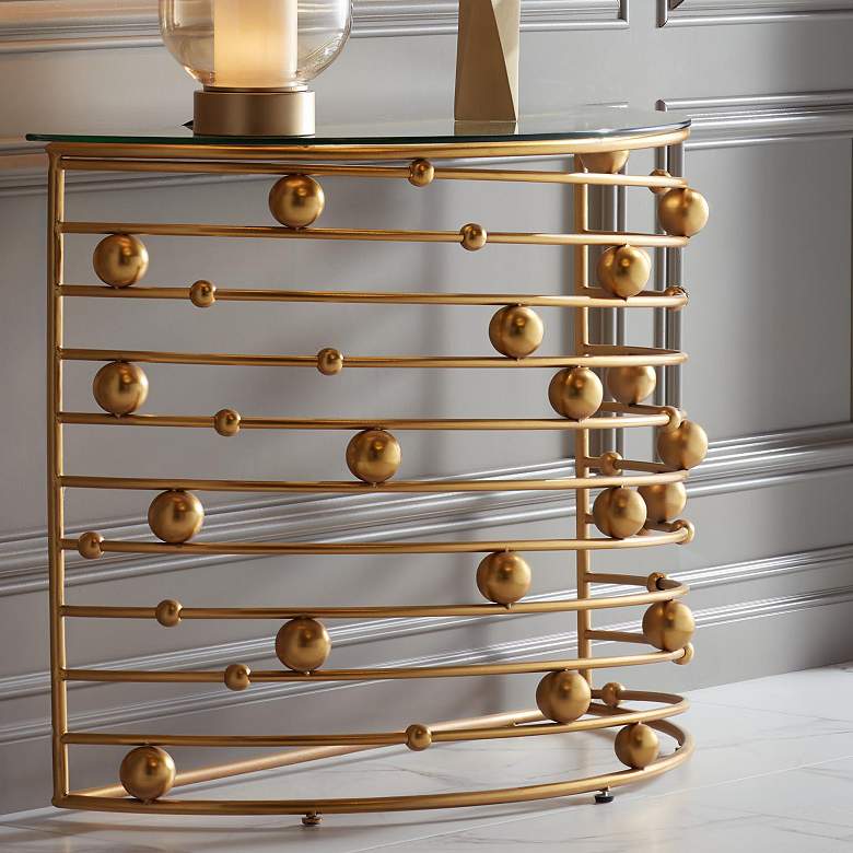 Image 2 Liam 36 3/4 inch Wide Gold Console Table