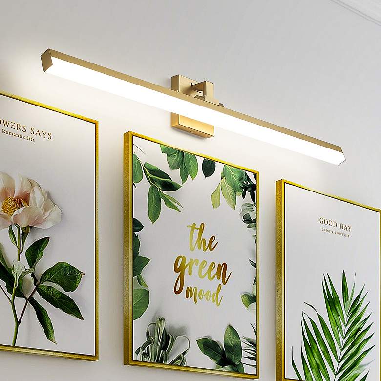 Image 2 Liam 40" Wide Modern Gold LED Vanity Bath Light