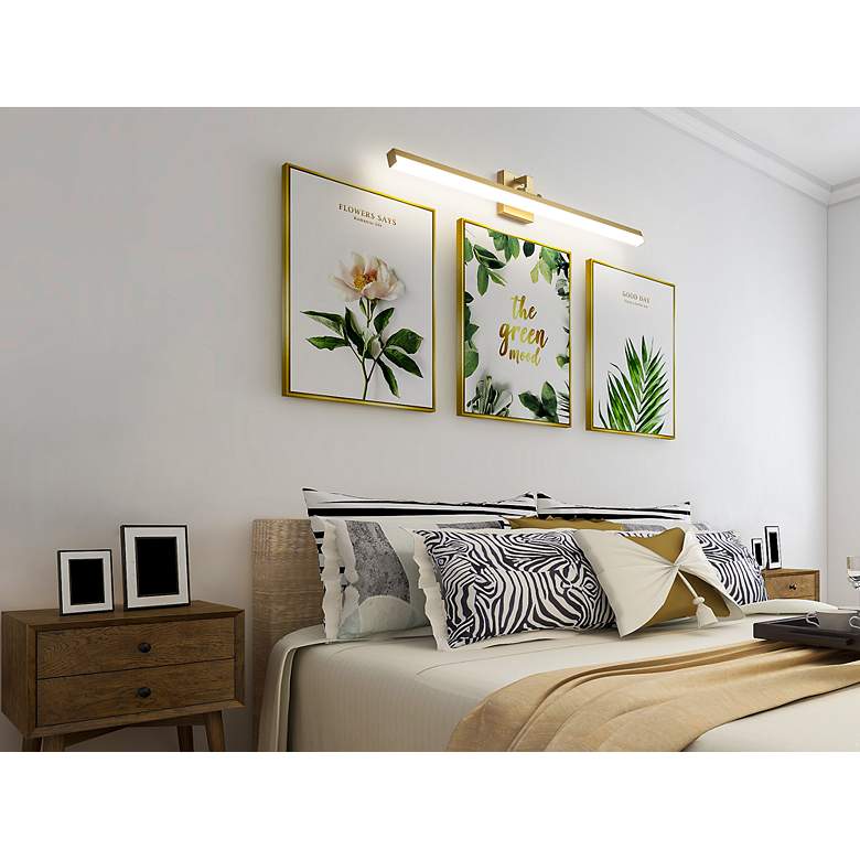 Image 4 Liam 40" Wide Modern Gold LED Vanity Bath Light more views