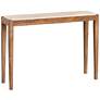 1_Liam 42"W Natural Mango Wood Console Table w/ Travertine Top