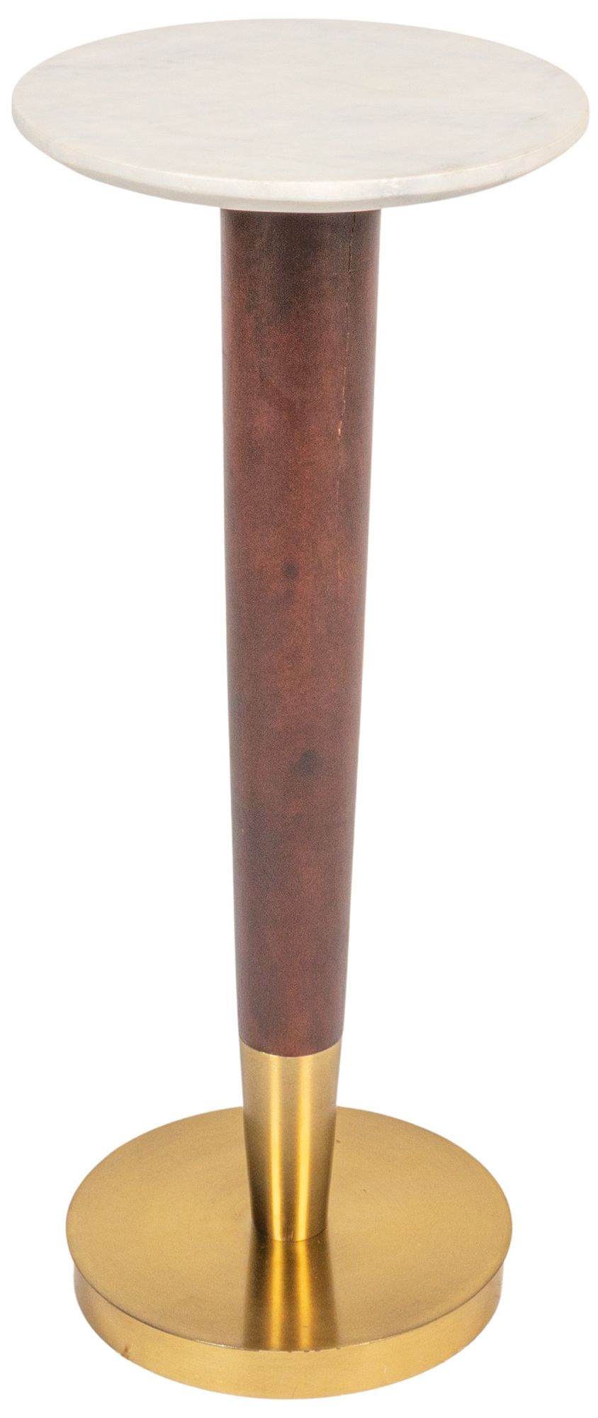 Thumbnail2 of Liam 9 1/2" Wide Walnut Wood and Brass Metal Martini Table