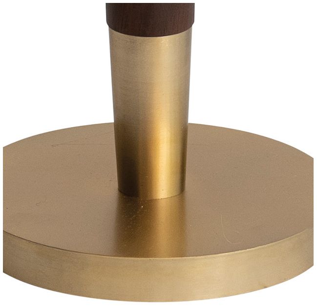 Liam 9 1/2" Wide Walnut Wood and Brass Metal Martini Table