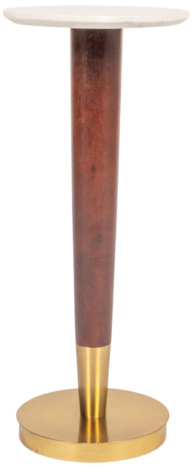 Liam 9 1/2" Wide Walnut Wood and Brass Metal Martini Table