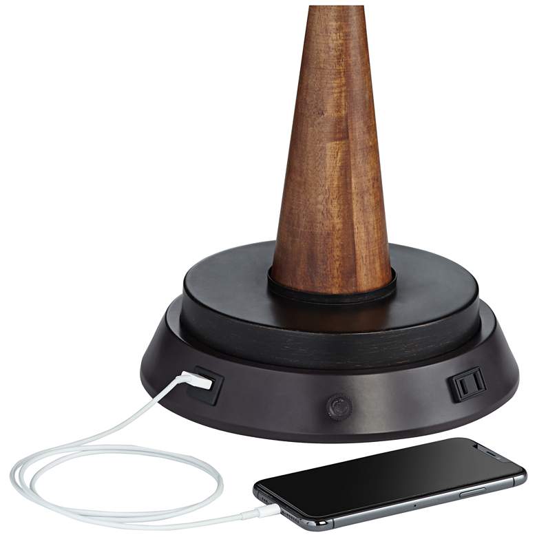Liam Bronze Table Lamp with Dimmable USB Workstation Base more views
