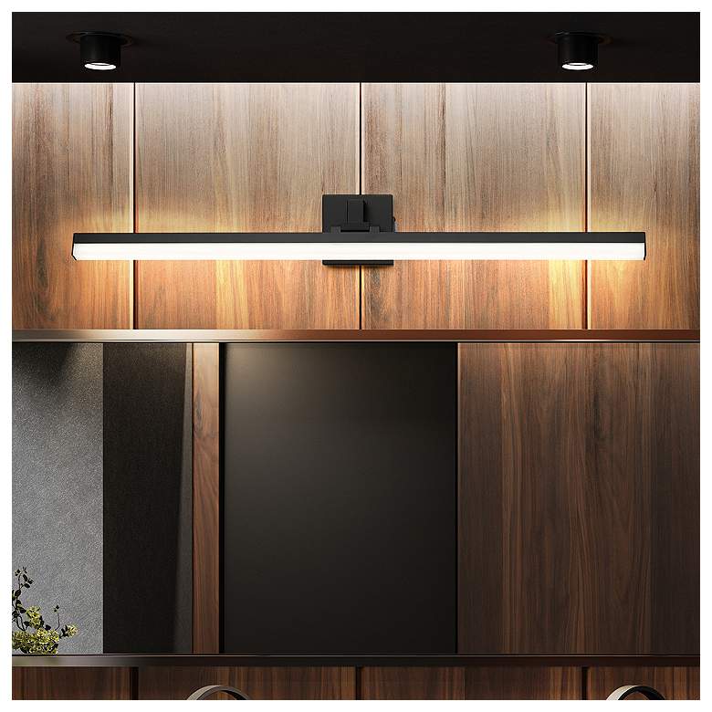 Liam by Z-Lite Matte Black 1 Light Vanity - #9492D | Lamps Plus