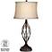 Liam Iron Twist Bronze Table Lamp with Battery Pack Lamp Base