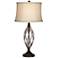 Liam Iron Twist Bronze Table Lamp with USB Cord Dimmer