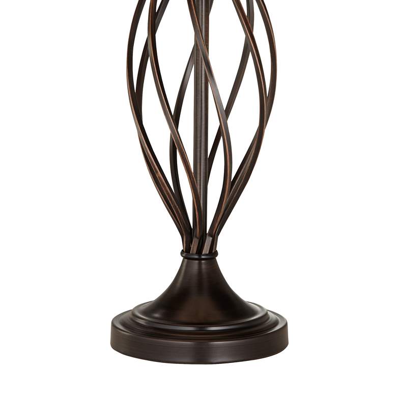 Liam Iron Twist Bronze Table Lamp with USB Cord Dimmer more views