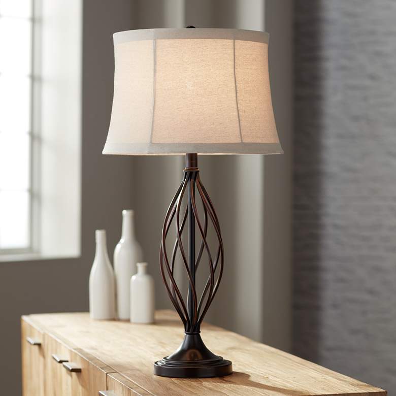 Image 1 Liam Iron Twist Bronze Table Lamp