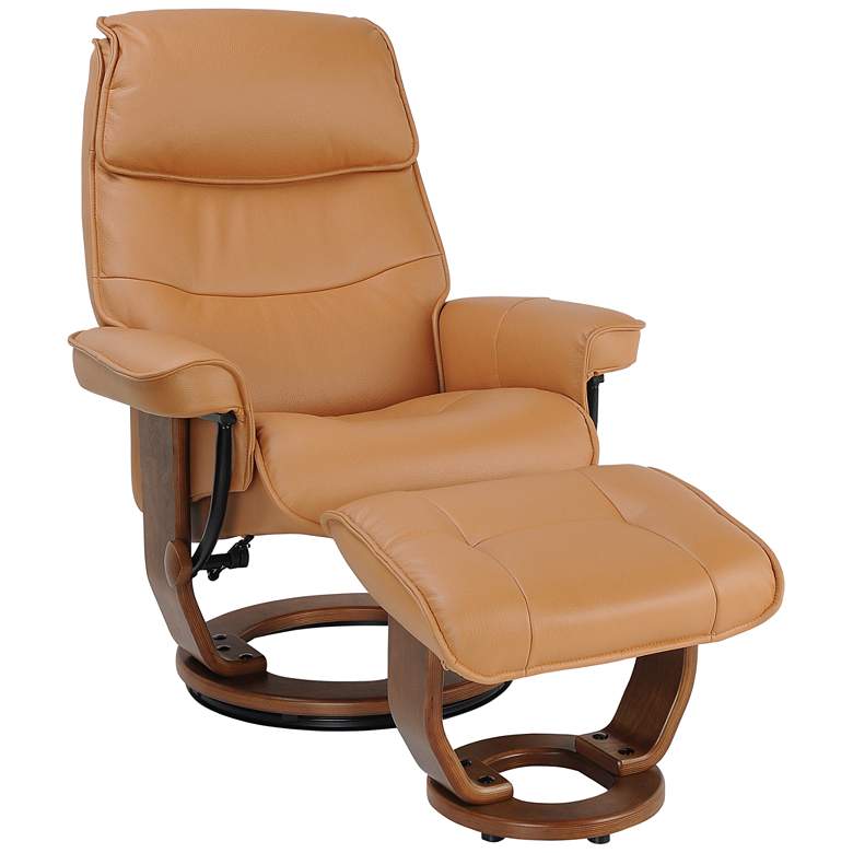 Image 1 Liam Spice Faux Leather Swivel Recliner with Ottoman
