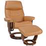 1_Liam Spice Faux Leather Swivel Recliner with Ottoman