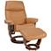 Liam Spice Faux Leather Swivel Recliner with Ottoman