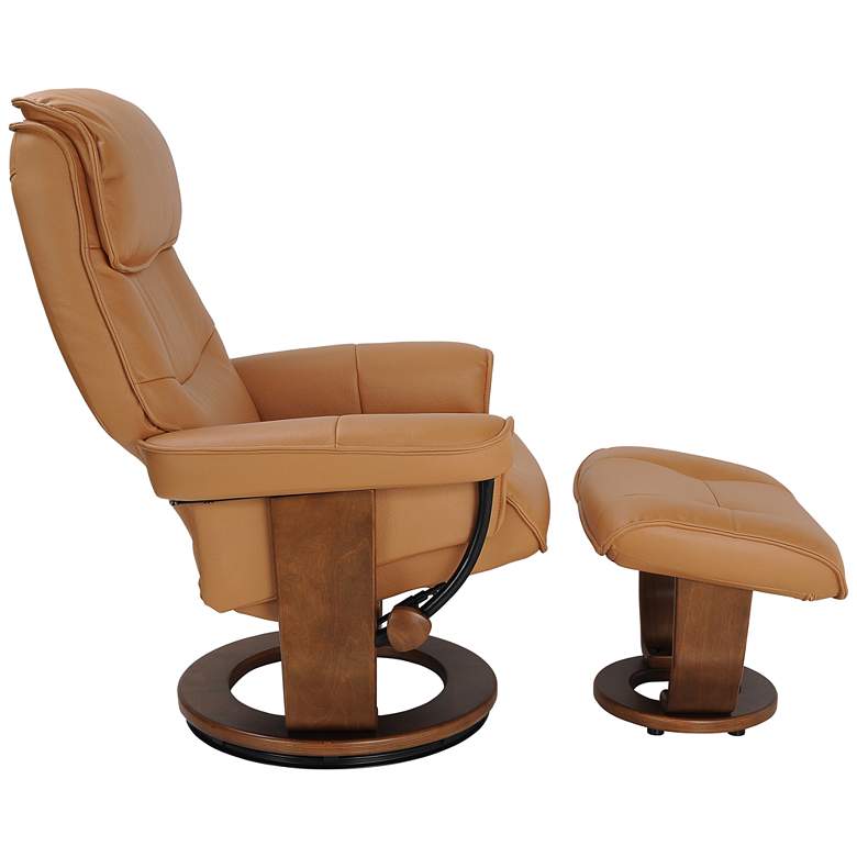 Image 4 Liam Spice Faux Leather Swivel Recliner with Ottoman more views