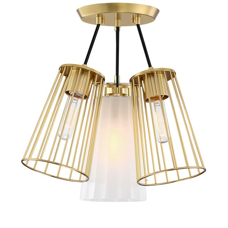 Image 1 Liana 19 in. 4-Light Brushed Gold Glam Semi Flush Mount