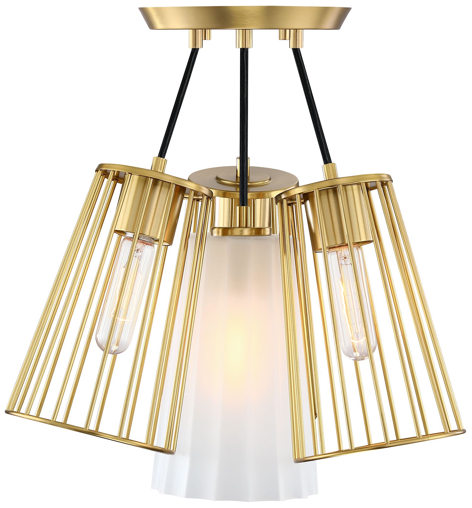 Image 4 Liana 19 in. 4-Light Brushed Gold Glam Semi Flush Mount more views