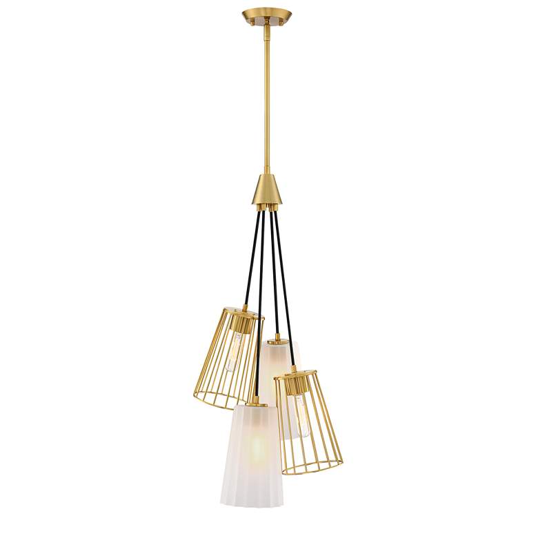 Image 1 Liana 4-Light Brushed Gold Glam Statement Chandelier
