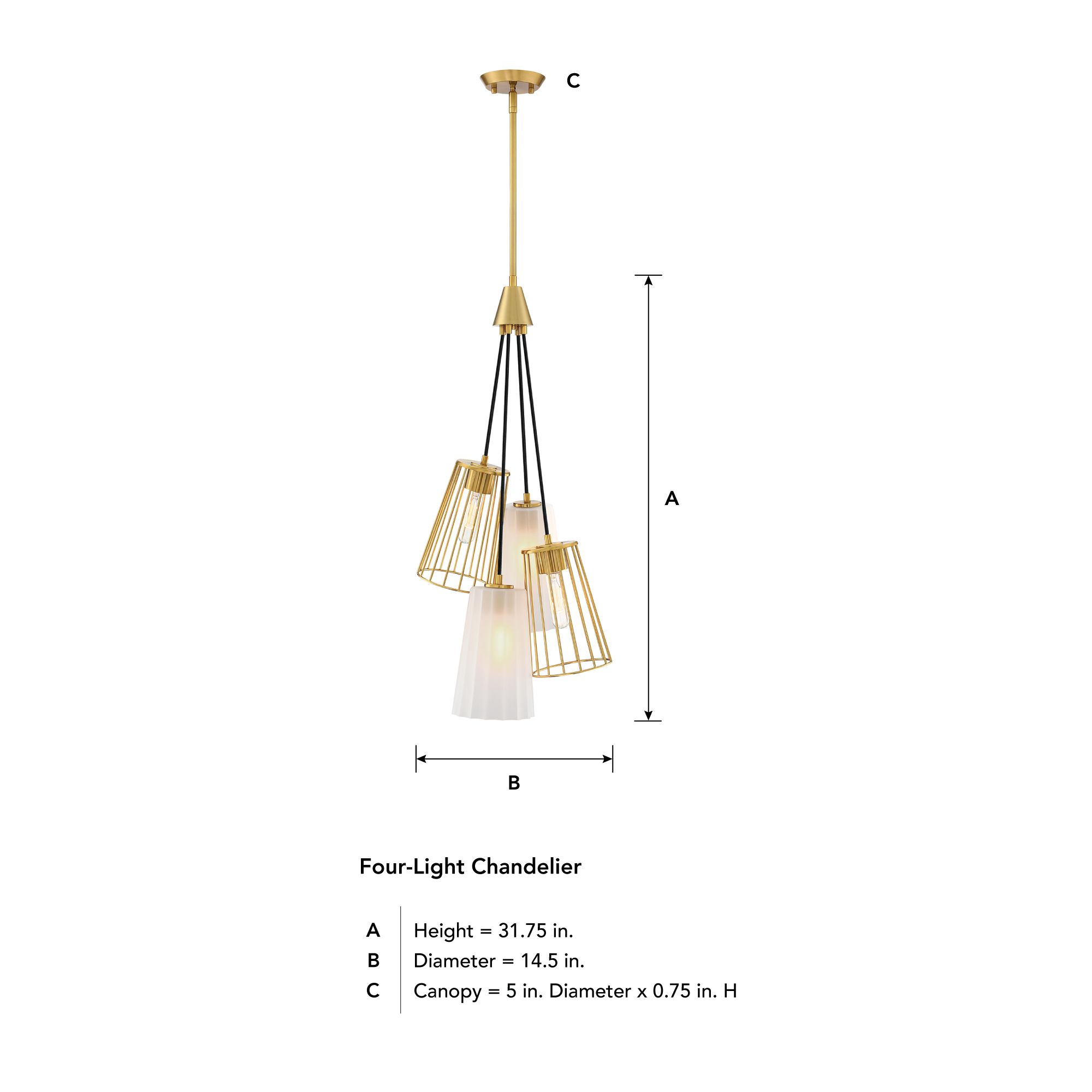 Image 4 Liana 4-Light Brushed Gold Glam Statement Chandelier more views