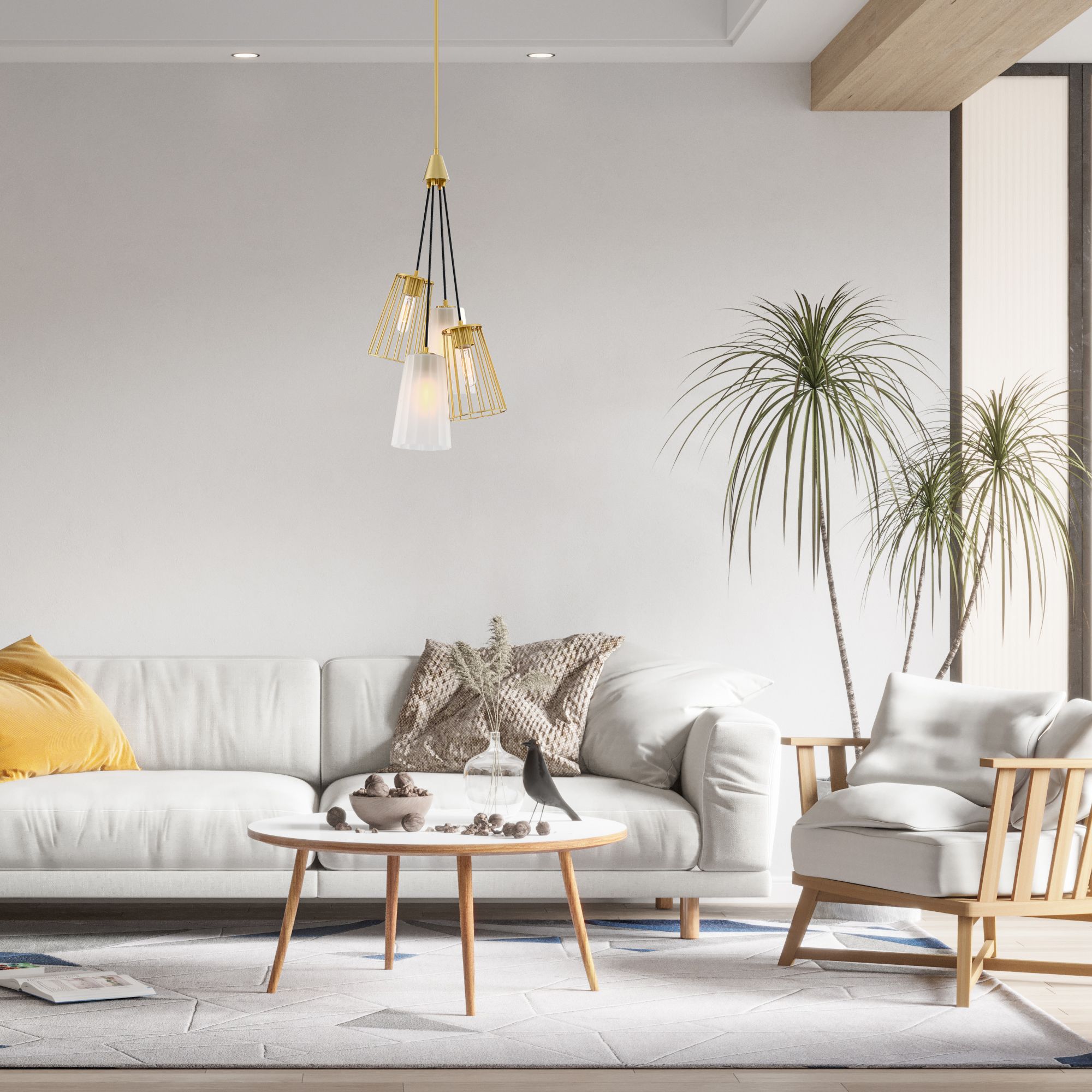 Liana 4-Light Brushed Gold Glam Statement Chandelier