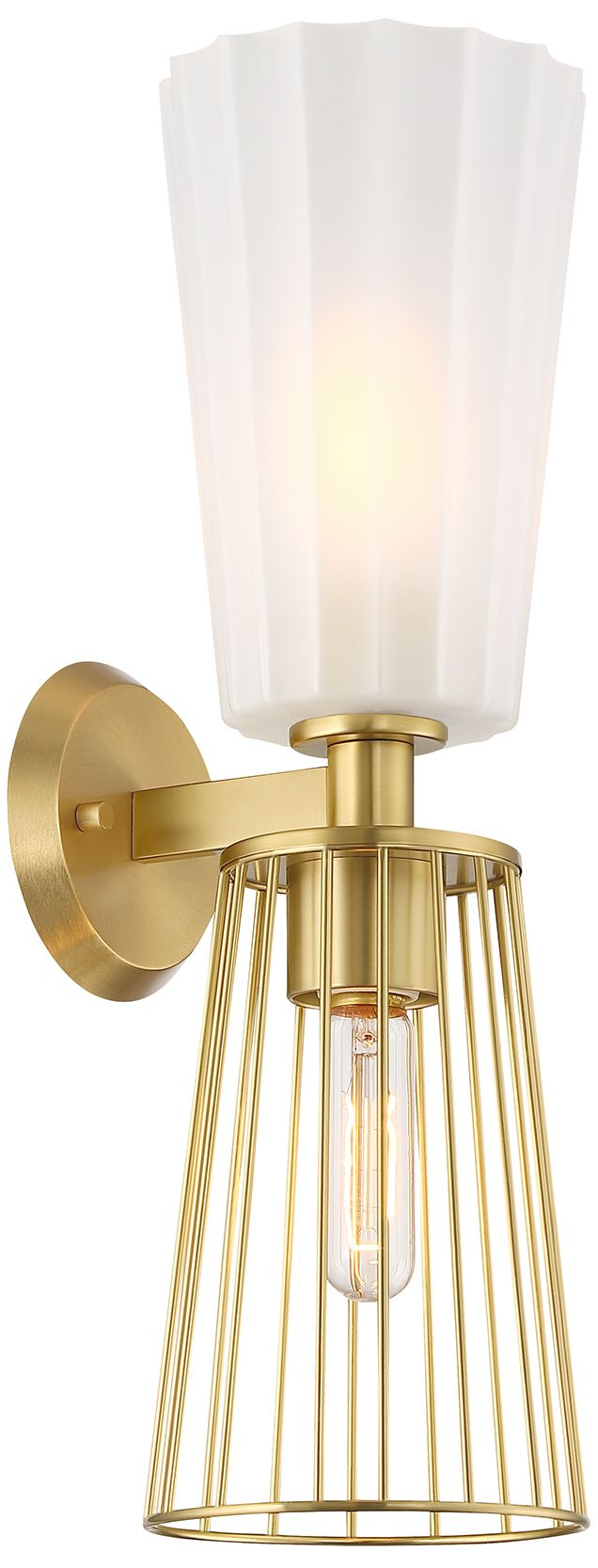 Image 3 Liana 6 in. 2-Light Brushed Gold Wall Sconce Light more views