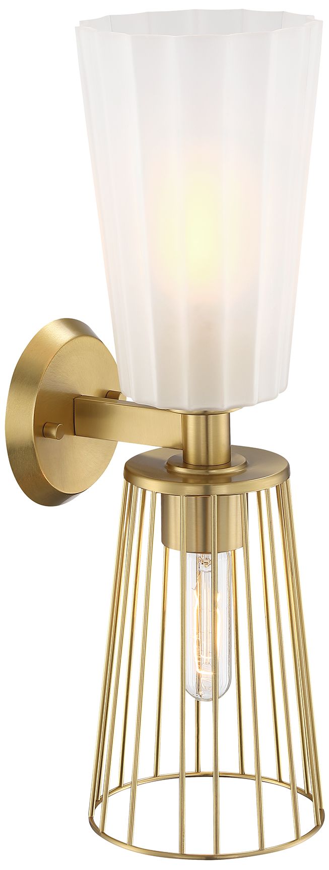 Image 4 Liana 6 in. 2-Light Brushed Gold Wall Sconce Light more views