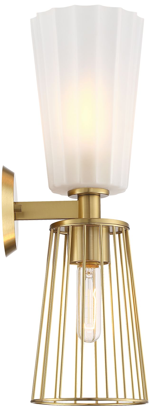 Image 5 Liana 6 in. 2-Light Brushed Gold Wall Sconce Light more views