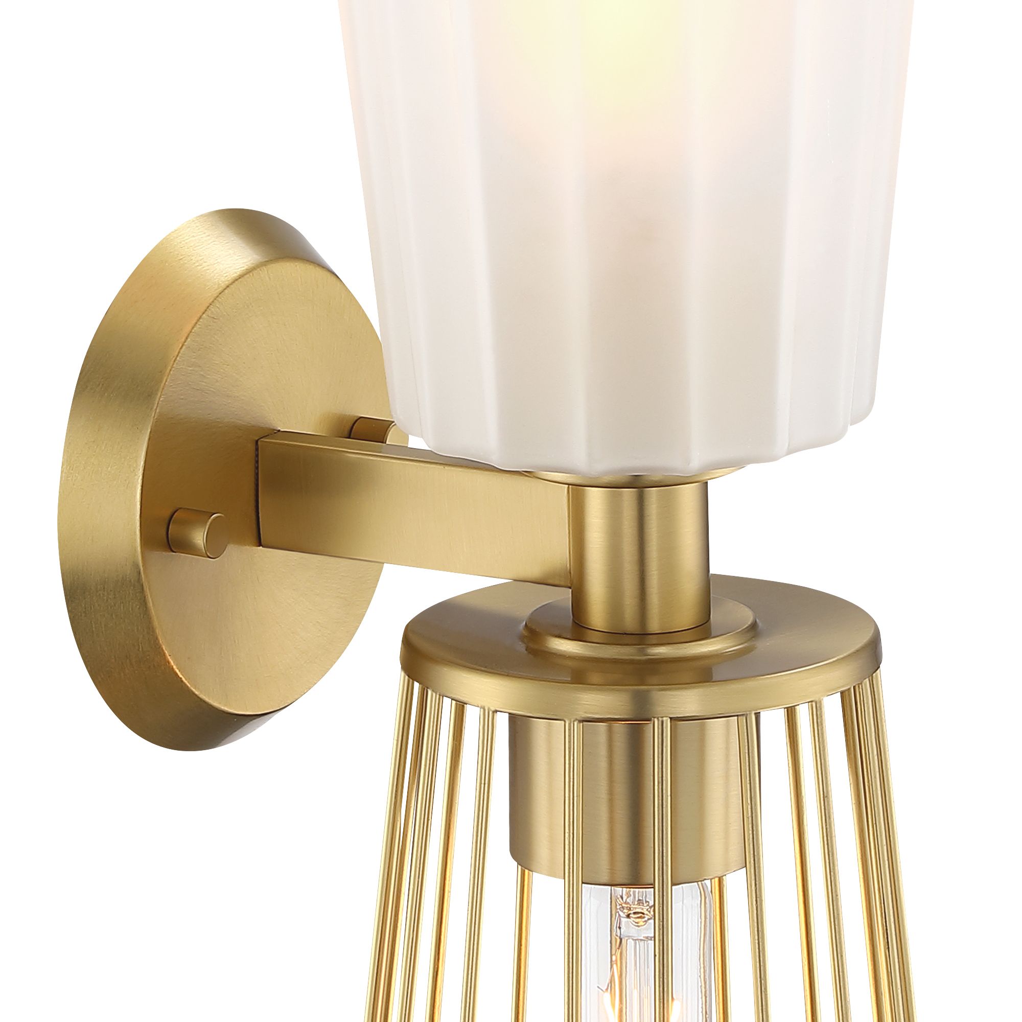Image 6 Liana 6 in. 2-Light Brushed Gold Wall Sconce Light more views
