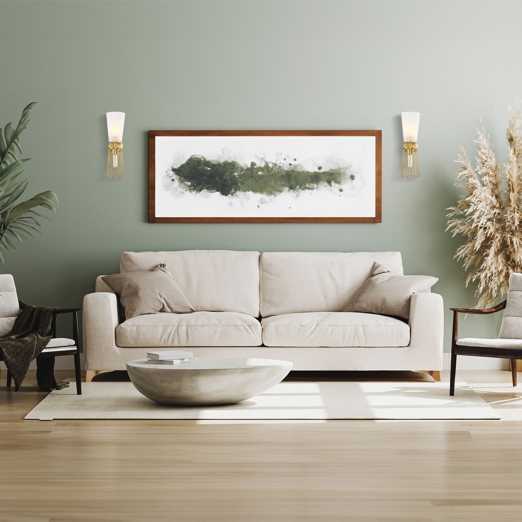 Liana 6 in. 2-Light Brushed Gold Wall Sconce Light