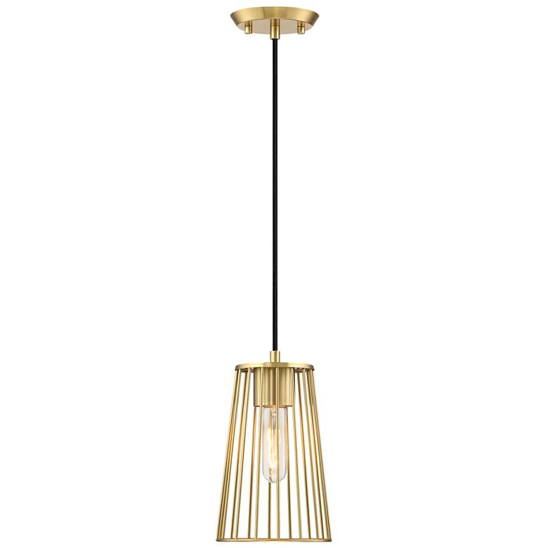 Image 1 Liana 60 Watt 1-Light Brushed Gold Glam Pendant Light