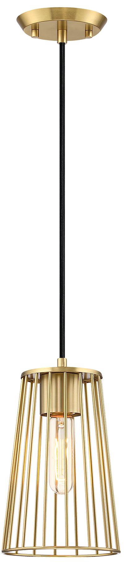 Image 3 Liana 60 Watt 1-Light Brushed Gold Glam Pendant Light more views