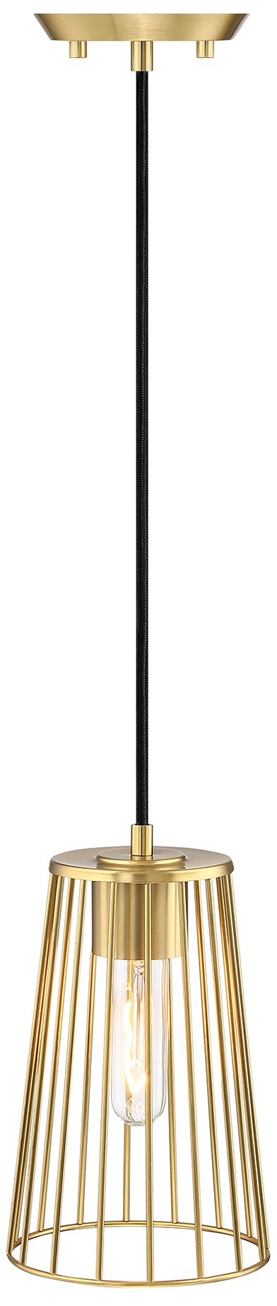 Image 4 Liana 60 Watt 1-Light Brushed Gold Glam Pendant Light more views