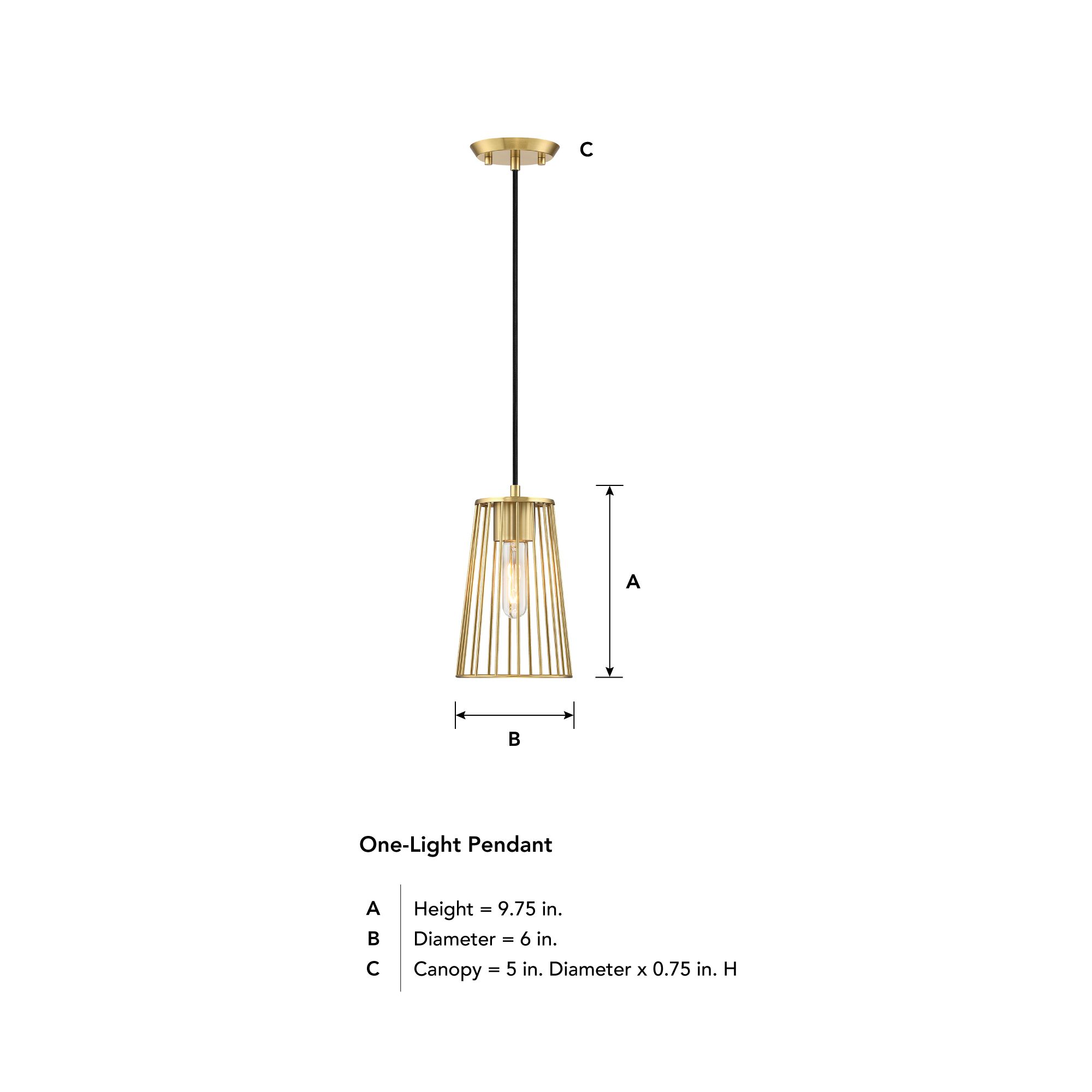 Image 6 Liana 60 Watt 1-Light Brushed Gold Glam Pendant Light more views