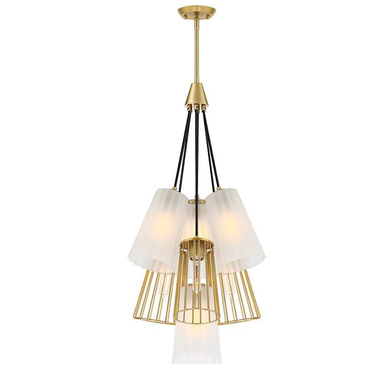 Image 1 Liana 7-Light Brushed Gold Glam Tiered Statement Chandelier