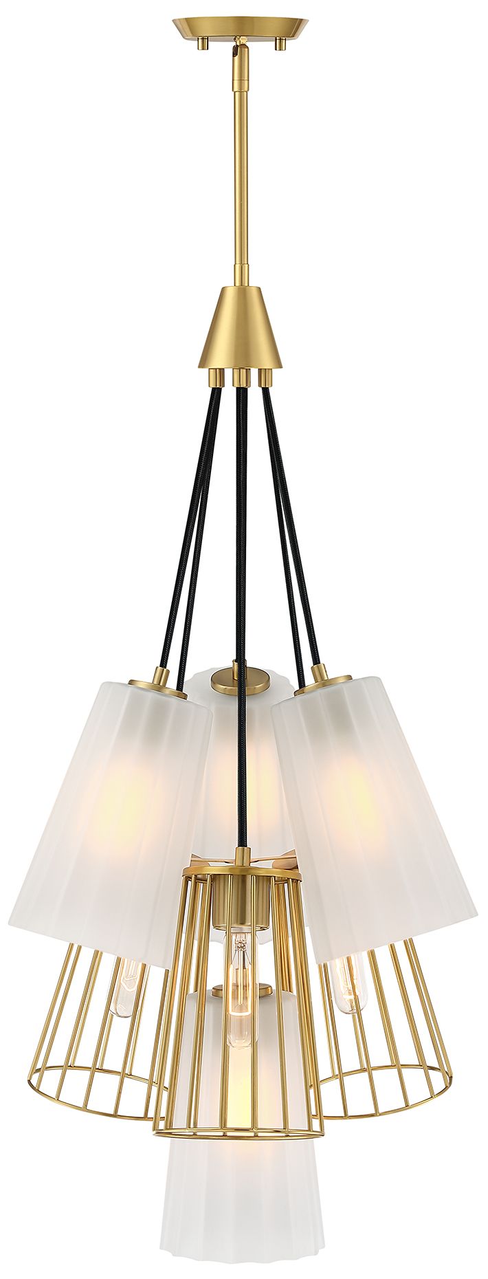 Thumbnail3 of Liana 7-Light Brushed Gold Glam Tiered Statement Chandelier more views