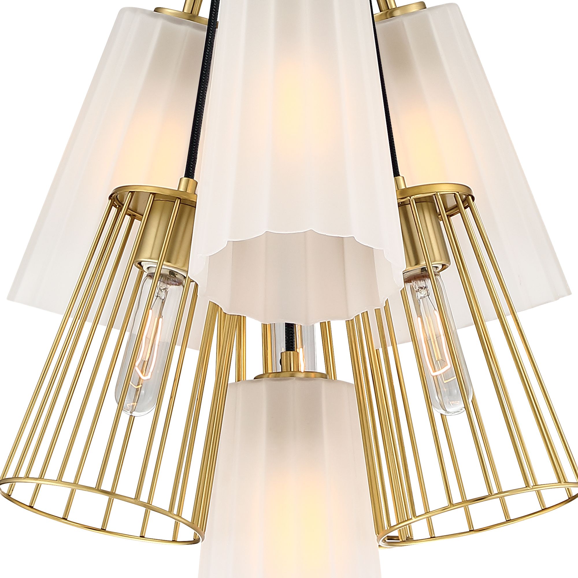 Thumbnail4 of Liana 7-Light Brushed Gold Glam Tiered Statement Chandelier more views