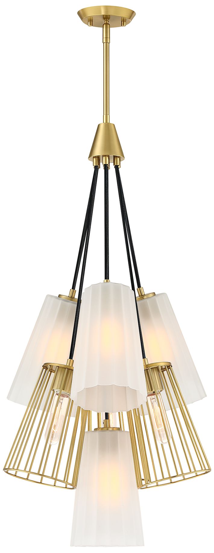 Liana 7-Light Brushed Gold Glam Tiered Statement Chandelier