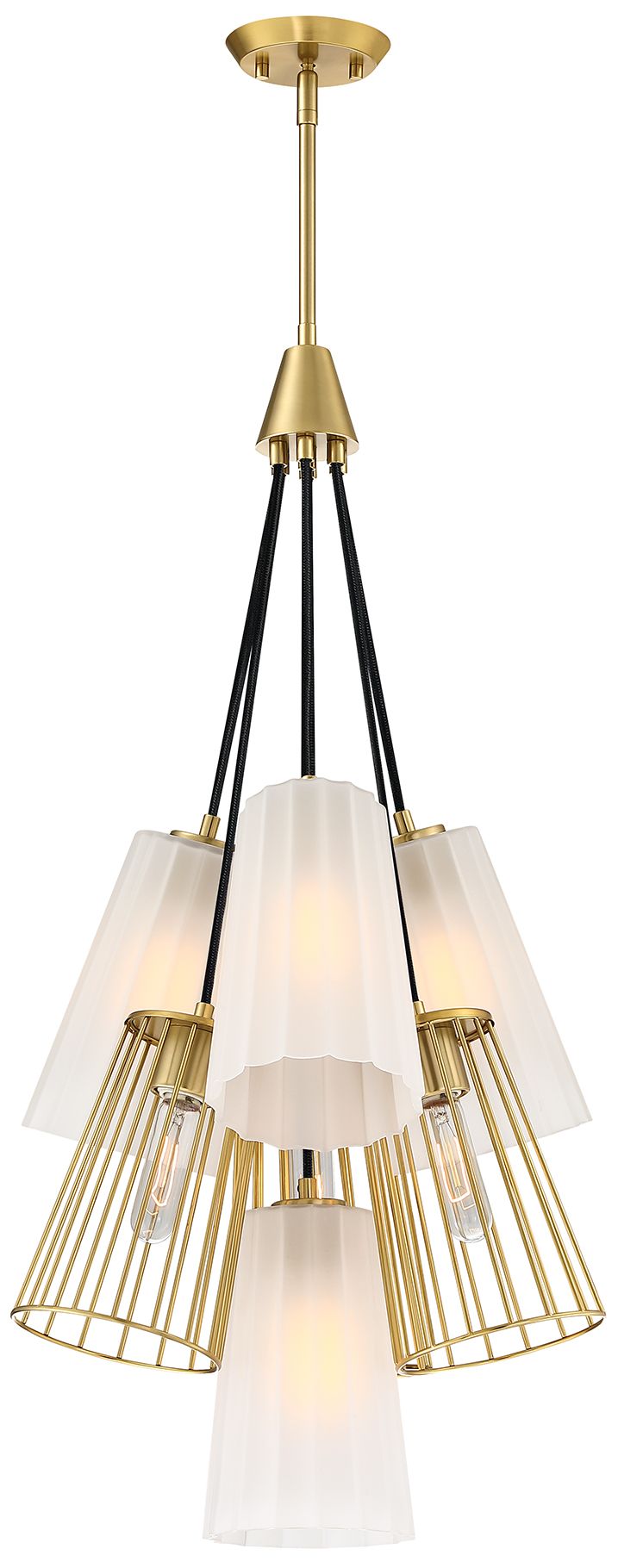 Liana 7-Light Brushed Gold Glam Tiered Statement Chandelier